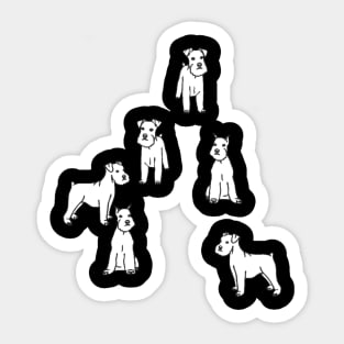 German dog white silhouette art design #3 Sticker